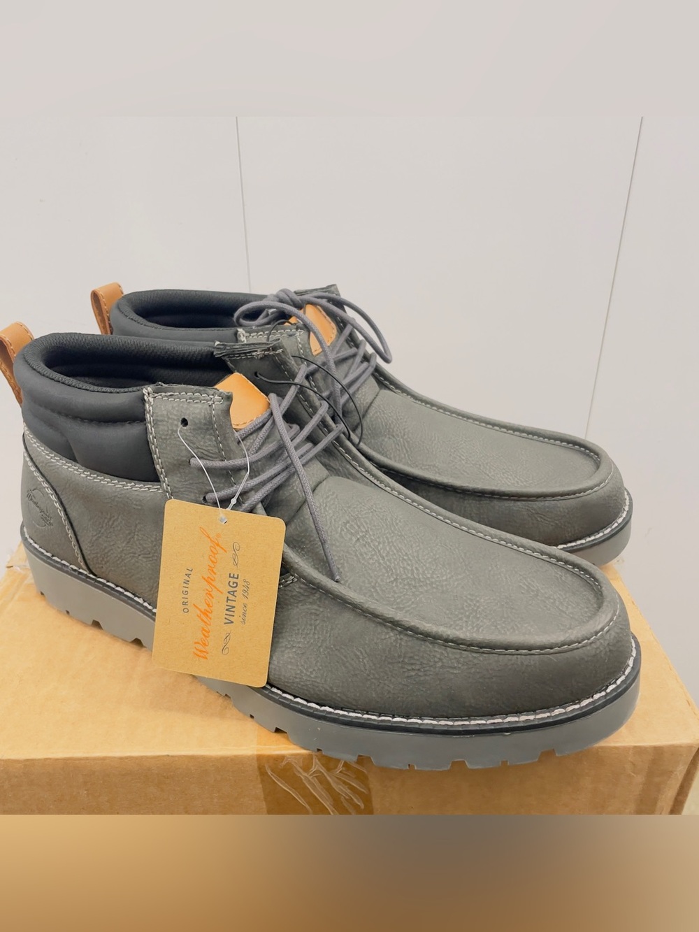 Weatherproof Vintage Mens Chester Chukka Boots Grey Mix Toe Size 9.5M NWT